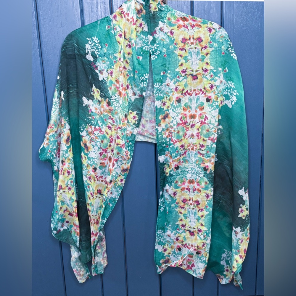 Floral Green Scarf